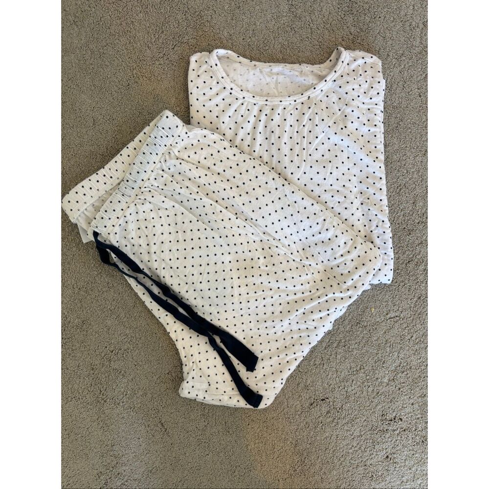 LAKE Pajamas Polka Dot Pajama Set - White and Black